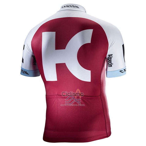 Katusha Alpecin Ropa Ciclismo Culotte Corto 2017 Mangas Cortas Rojo y Blanco